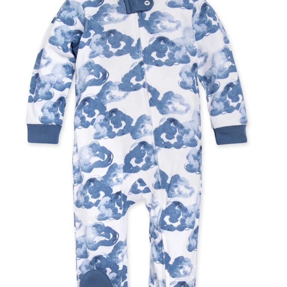 Burt’s Bees clouds organic cotton footed sleep & play